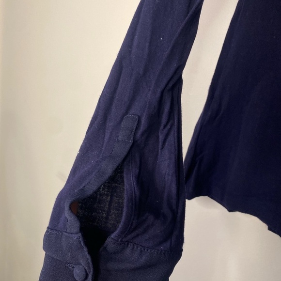 Hobbs Long Sleeve Blue Blouse With Pretty Trim Down the Front Size XS Preppy - Picture 9 of 10